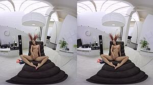 hey, relaxing vr time with cute kristy spreading close-up