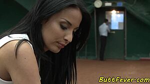 assfucked babe rides cowgirl drooling jizz from cock