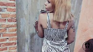 Ebony Stripper Twerks Booty in Sexy Club Dress