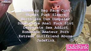 i'm gagging sloppy on this huge cock spitting deepthroat slave style