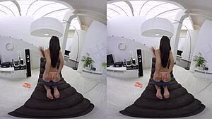 hey, relaxing vr time with cute kristy spreading close-up