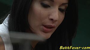 assfucked babe rides cowgirl drooling jizz from cock