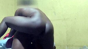 i watched this shy college teen's tight black pussy squirt twice from real african creampie sex