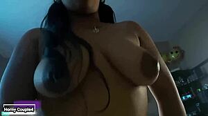 Husband loves watching my big tits bounce while pounding me