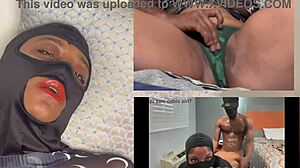 ebony babe squirts hard reacting to xvideos with eye rolling orgasm