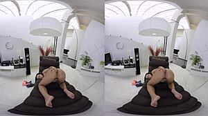 hey, relaxing vr time with cute kristy spreading close-up