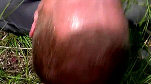 perfect black babe moans tight pussy fucked in forest