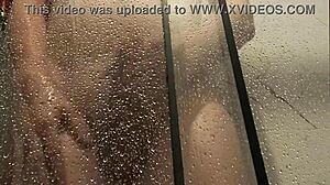 showering steamy monster cock load explosion closeup