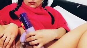 Bluee Official squirts wildly on massive dildo ride