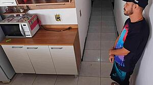 brazilian wife cheats bareback big cock best friend bath risk