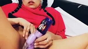 Bluee Official squirts wildly on massive dildo ride