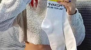 Step sis bought special socks just to tease my throbbing dick!