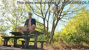 Porn Picnic Teases Natural Tits in Sexy Outdoor Shorts