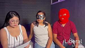 hubby watches wife cuckold fucked hard by two guys first time?