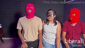 hubby watches wife cuckold fucked hard by two guys first time?