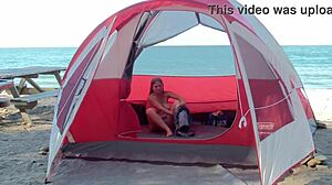 Milf Housewife Teases Beach Guys With Her Curvy Wife Body.