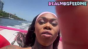 Topless Ebony Beauty Dances Publicly in Miami