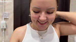 while my friend sleeps i fuck his wife bathroom