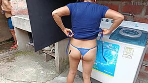 Neighbor's Monster Cock Finally In My Mouth During His Shower Suck