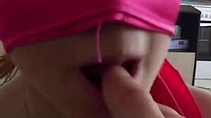 Blindfolded petite teen Aprill bent over for hardcore doggy ass cum!