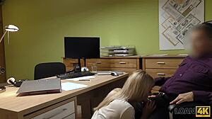 Loan4k. Hot Teen Undresses in Office Fucks for Cash Doggystyle!