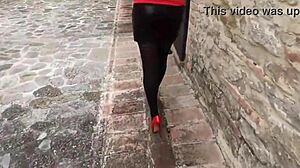 milf strutting in pantyhose high heels nothing hotter than watching her walk sexy