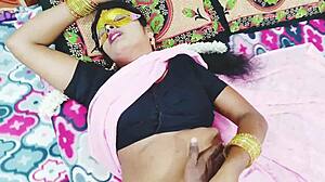 indian beauty moans dirty with stepdad on first night bed trembling