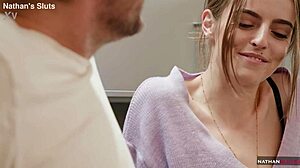 Alba Lala's tight skinny French ass gapes from hard butthole fucking and cum