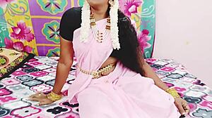 indian beauty moans dirty with stepdad on first night bed trembling