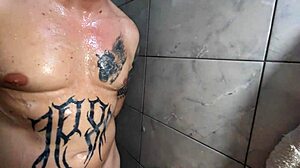 Milf Catches Teen Jerking Shower Blowjob Deepthroat Cum Tits