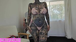 in her bedroom, the petite milf slips into a sheer micro bikini for a teasing try-on haul