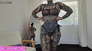 in her bedroom, the petite milf slips into a sheer micro bikini for a teasing try-on haul