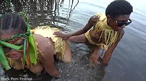 African Zulu Wives Bathe Big Tits Ranch
