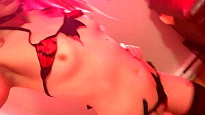 goth teen rips clothes for skinny ass tits halloween striptease