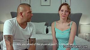 nice sweetie stretches juicy vagina gets deflorated