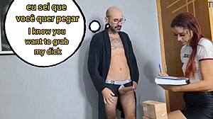 vovo pervertido recebe entregadora com pau de fora