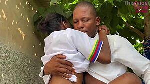 senior prefect sneaks wild pounding session with schoolmate by headteacher's window in hot 4k