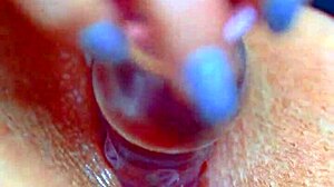 asian teen's puffy pussy slides on glass dildo wet and sensual