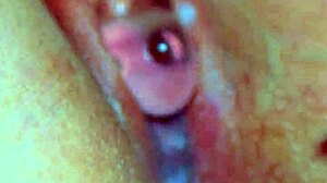 asian teen's puffy pussy slides on glass dildo wet and sensual