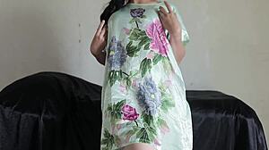 curvy indo babe soaks instantly from quick massage play