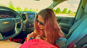 smoking milf hitchhiker babe rides cock drains balls for lift