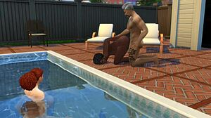 ajay's monster cock ravages cheerleading squad poolside but can they take the whole group pounding in sims 4?