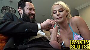 Submissive British Milf Bound Threesome Dom Rough Deepthroat Cum