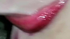 i love my stepmom's super wet pussy with that sensual red lipstick shine