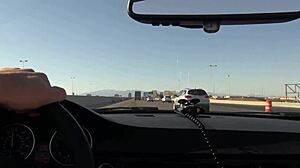 Super Hot Latina Babe Fucked in Vegas Car Pool Doggystyle