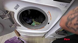 laundry room heats up when stepmom's loins get wet from doggystyle pounding