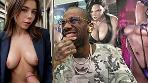 big tits bald pussy milf humps bed and sucks cock publicly