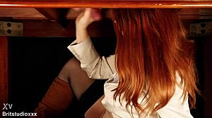 Victoria Greene Milks Anonymous Cock at Office Gloryhole Desk