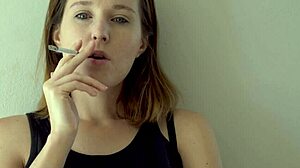 Blue-Eyed Brunette's Smoking Hot Tease Gets Voyeur Wet