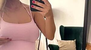 Katerina Hartlova's Busty Curves Mirror Masturbation Tease